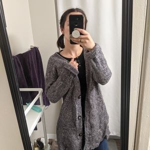 Grey alpaca cardigan sweater